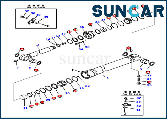 721-98-00420 Arm Service Kit Cylinder Seal Kit Untuk PC290LC-11 PC290LC-8 Komatsu Bagian Dalam