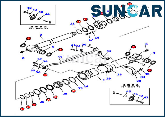 PC290LC-11 PC290LL-11 721-98-00440 Kit Segel Bucket Komatsu 7219800440 Kit Penyegelan Silinder Excavator