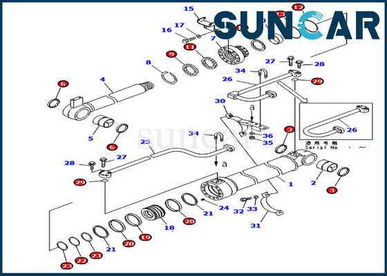 707-99-47730 7079947730 Silinder Perbaikan Seal Kit Untuk PC228USLC-2 PC228US-1 Komatsu Offset Boom