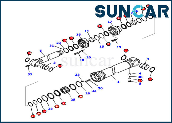 721-98-04340 Kit Perbaikan Segel Lengan Untuk PC290LCI-11 Kit Penggantian Silinder Komatsu Excavator