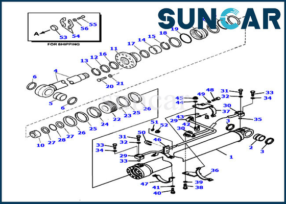 707-99-59650 Log Loader Boom Perbaikan Seal Kit Silinder Hidrolik Untuk PC220LL-8 PC290LL-11 Komatsu