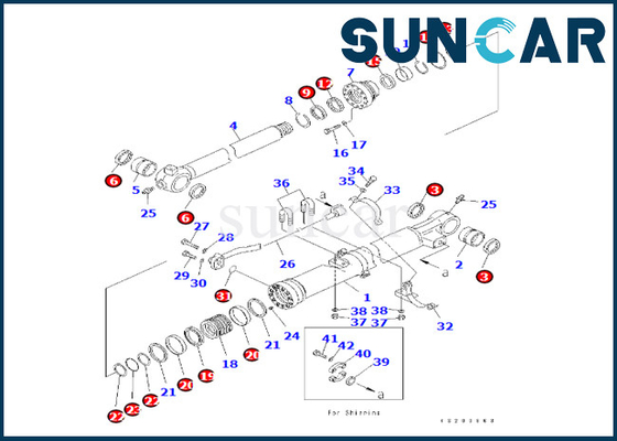 707-99-59120 Komatsu Untuk PC240LC-8K PC240NLC-8K Bucket Cylinder Seal Kit Komatsu