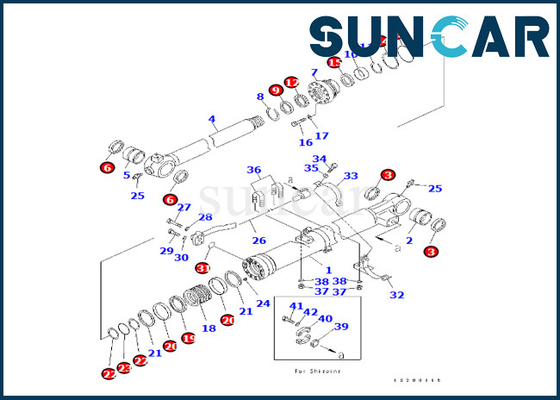Kit Perbaikan Silinder Bucket Komatsu Cocok untuk 707-99-47890 707-99-47890 Untuk PC240LC-8K PC240NLC-8K