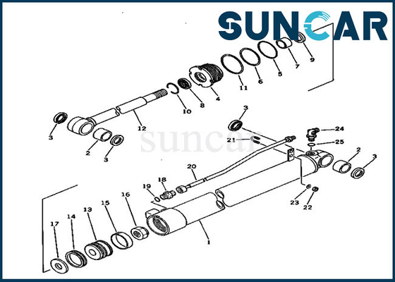 PC30-1 PC30-3 Arm Seal Kit Untuk 20S-63-66101 Kit Perbaikan Excavator Silinder Hidrolik Komatsu