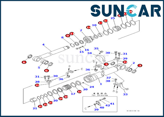 707-99-58050 Cocok untuk PC240LC-7K PC240LC-8K Komatsu Boom Cylinder Seal Perbaikan Kit