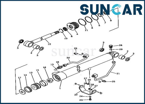 20S-63-56101 Kit Segel Perbaikan Silinder Boom ISO9001 PC30-1 Kit Penyegelan Hidrolik Komatsu