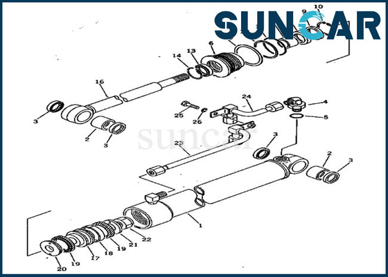 Kit Servis Swing Seal Kit Cocok untuk 20S-63-86102 20S6386102 PC20-3 PC30-1 Komatsu Cylinder Assy