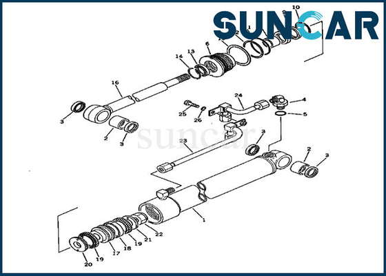 Swing Cylinder Repair Seal Kit Untuk Suku Cadang Servis Peralatan Komatsu 20S-63-86101 PC30-1