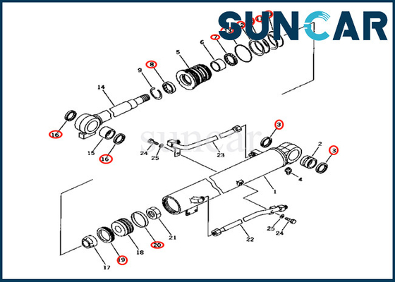 PC25R-1 PC28UD-2 PC28UG-2 7079924201 707-99-24201 Kit Penggantian Silinder Boom Berkualitas Tinggi Komatsu