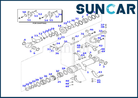 Komatsu 7079976160 Arm Cylinder Repair Seal Kit 707-99-76160 Untuk PC220LL-8 PC240LL-10 PC290LL-11