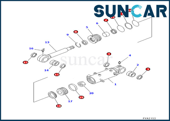 Komatsu 707-98-24570 7079824570 Kit Penyegel Silinder Blade Cocok untuk PC25-1 PC25R-1 PC30-7