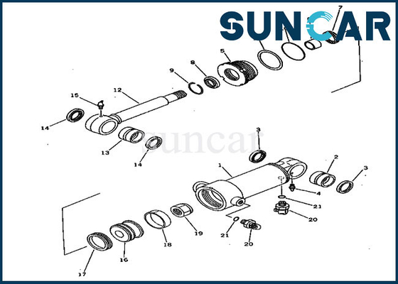 Blade Sealing Kit 20S-63-96300 20S6396300 Kit Perbaikan Silinder Untuk PC20-5 PC30-5 PC40-5 Komatsu