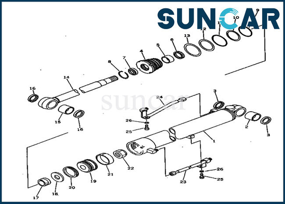 Perbaikan Seal Kit Silinder Hidrolik 20S-63-56500 Komatsu PC30-5 Kit Layanan Boom Excavator