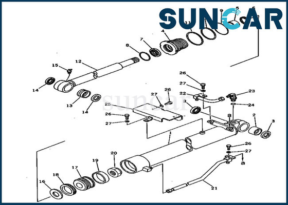 20S-63-76102 Kit Segel Silinder Pengganti Bucket Cocok untuk Model Komatsu PC30-5 PW30-1 Alat Berat