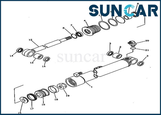 20S-63-86300 20S6386300 Swing Cylinder Seal Repair Kit Untuk PC20-5 PC30-5 Komatsu Hidrolik Sealing Parts