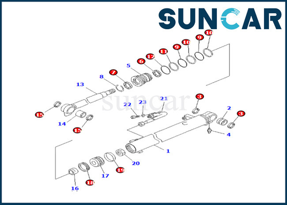 707-98-24890 7079824890 Komatsu Untuk PC25R-8 PC27MR-1 PC27MRX-1 Boom Cylinder Seal Perbaikan Kit