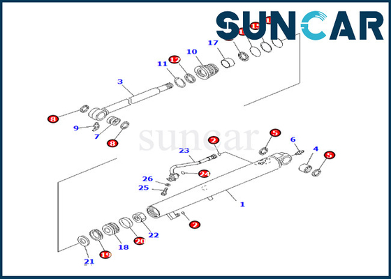 Kit Segel Silinder Bucket 707-98-13990 7079813990 Komatsu Cocok untuk PC27MR-3 PC27MR-2 PC26MR-3