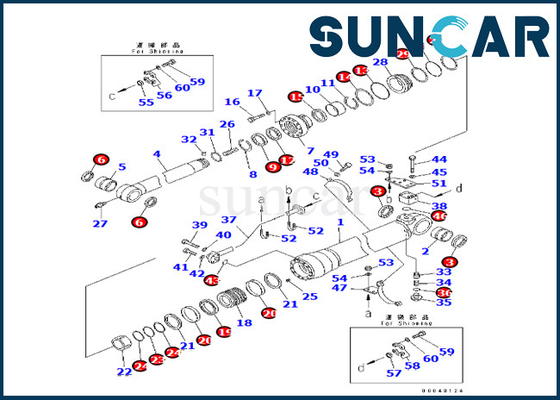 Kit Penyegelan Silinder Lengan Komatsu 707-99-59740 7079959740 Untuk PC290-8K PC270-8 PC270LC-8