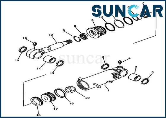 Kit Servis Blade Cocok untuk 20S-63-02062 20S6302062 Seal Kit Silinder Hidraulik PC20-6 PC30-6 Excavator Komatsu