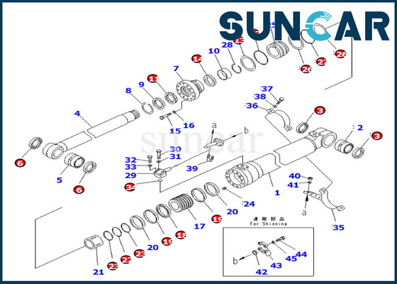 7079959330 707-99-59330 Komatsu Boom Cylinder Repair Kit Cocok untuk PC290-8K PC270-8 PC270LC-8