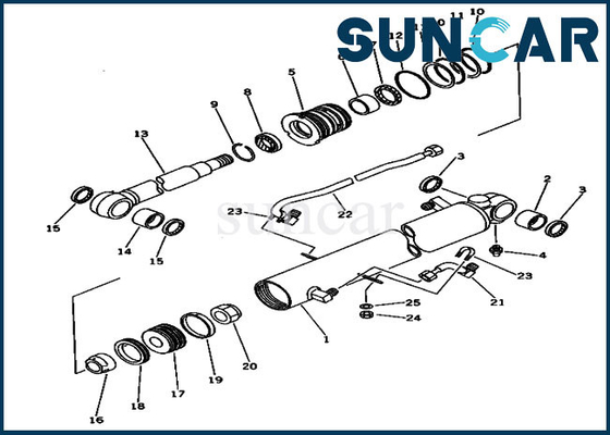 20S-63-02011 Kit Perbaikan Segel Silinder Boom 20S6302011 Untuk Suku Cadang Layanan Kabin PC30-6 Komatsu