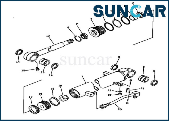 PC30-6 Komatsu Silinder Hidrolik 20S-63-02040 Kit Segel Perbaikan Bucket Kit Layanan Penggantian Excavator