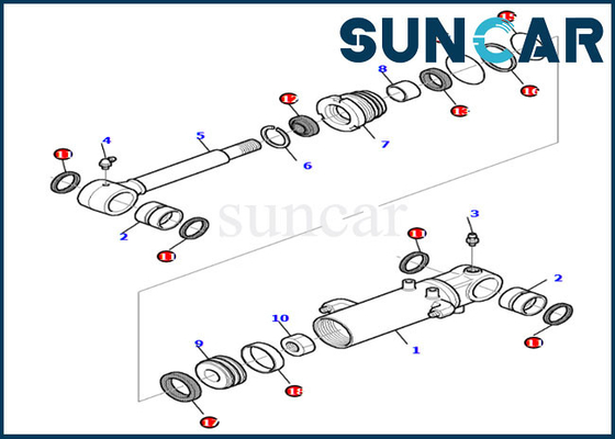 878000205 Blade Cylinder Repair Seal Kit Untuk Bagian Kit Servis PC30-7 PC35R-8 Komatsu