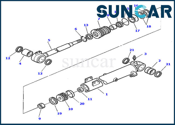 878000412 Boom Cylinder Seal Kit Ketahanan Aus Pengganti PC30-7 Komatsu Excavator Sealing Kit