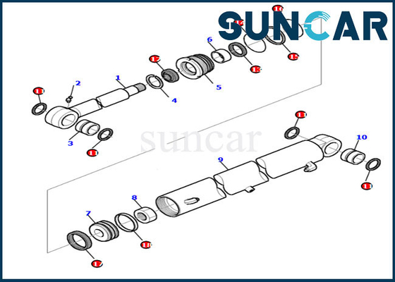 Kit Perbaikan Silinder 878000414 Kit Segel Ember Excavator Untuk Model Peralatan Komatsu PC30-7