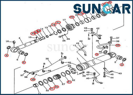 Arm Oil Seal Kit 707-99-67110 Cylinder Repair Kit 7079967110 Cocok untuk Komatsu PC300-5 PC310-5 Alat Berat