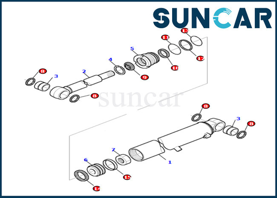 Kit Segel Perbaikan Silinder Lengan Berkualitas Tinggi Untuk PC27R-8 Komatsu 878000522 Kit Servis Lengan Silinder