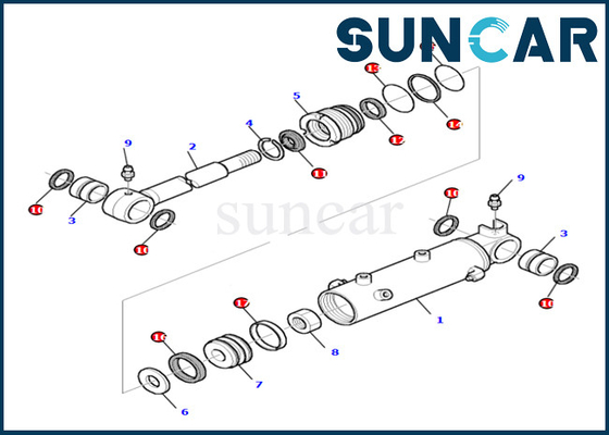 Kit Segel Silinder Blade Tahan Minyak Dan Aus Berkualitas Tinggi Cocok untuk PC27R-8 Komatsu 878000524