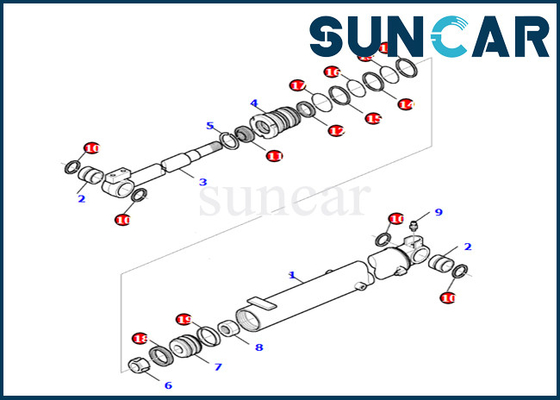 Kit Segel Silinder Boom Komatsu 878000665 Kit Penggantian Silinder Boom Cocok untuk PC27R-8