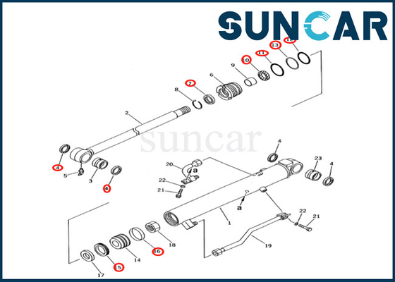 707-98-12211 7079812211 Kit Segel Silinder Bucket Komatsu Cocok untuk PC27R-8 PC28UD-2 Komatsu