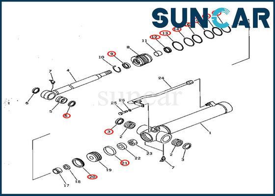 Kit Penggantian Segel Silinder Lengan 7079822150 707-98-22150 Komatsu Untuk PC28UD-2 PC28UG-2 PC28UU-2