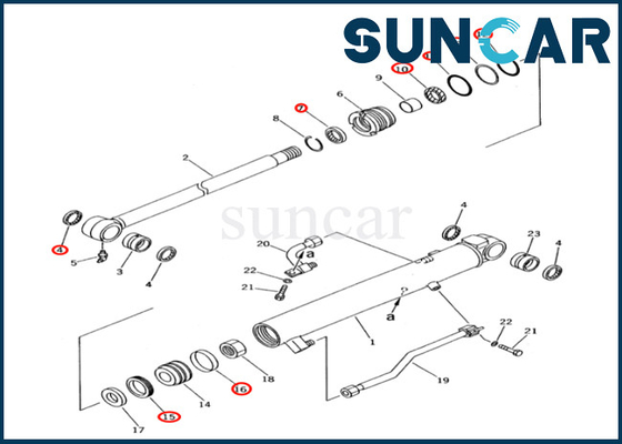 707-98-12400 7079812400 Kit Penyegelan Silinder Komatsu Bucket Untuk PC28UD-2 PC28UG-2 PC28UU-2