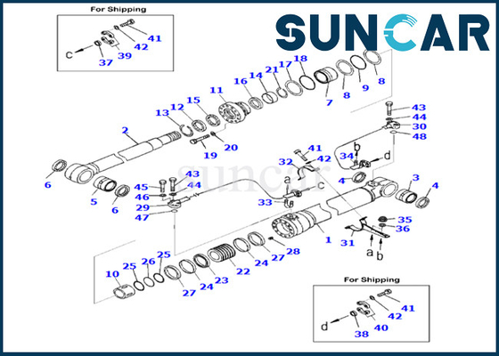 Kit Servis Silinder Boom Komatsu 707-99-59070 7079959070 Cocok untuk PC290LC-10 Kit Segel Silinder Boom