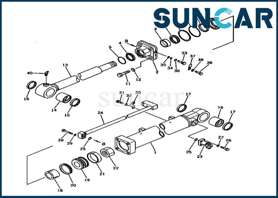 Kit Perbaikan Segel Lengan Untuk 207-63-62101 PC300-3 PC300LC-3 Suku Cadang Layanan Excavator Assy Silinder Komatsu
