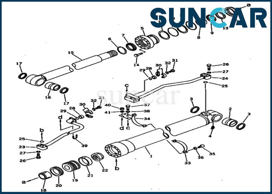 207-63-52100 Boom Cylinder Seal Kit Berlaku Untuk Alat Berat Komatsu PC300-3 PC300LC-3