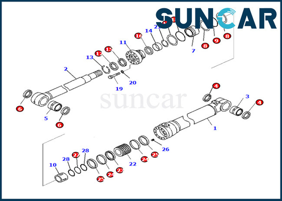 Kit Perbaikan Segel Silinder Boom Komatsu 7079959090 707-99-59090 Cocok untuk PC290LC-10 PC290NLC-10