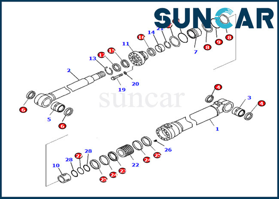 Kit Penggantian Silinder Boom 721-98-00390 7219800390 Komatsu Cocok untuk PC290LC-10 PC290NLC-10
