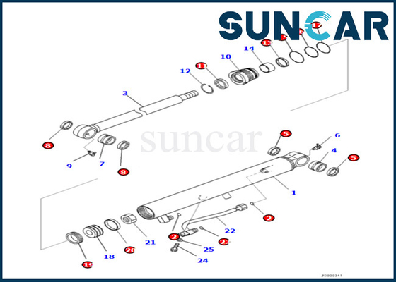 Komatsu 707-98-14370 7079814370 Kit Servis Silinder Bucket Untuk PC35MR-3 PC30MR-3 Kit Segel Silinder Bucket