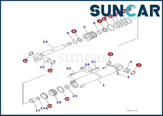 Kit Seal Layanan Boom Cylinder Komatsu 7079829600 707-98-29600 Kit Seal Cylinder Boom Untuk PC30R-8 PC35R-8