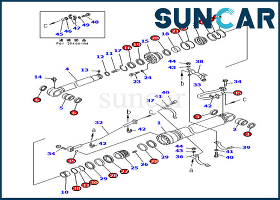 707-99-67280 Arm Oil Seal Kit Silinder Hidrolik Untuk PC300-6 PC300-6Z Komatsu Excavator Service Kit