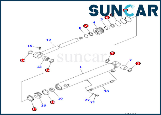 Boom Swing Seal Kit 7079824900 707-98-24900 Dump Cylinder Seal Kit Untuk CD30R-1 PC30R-8 PC35R-8