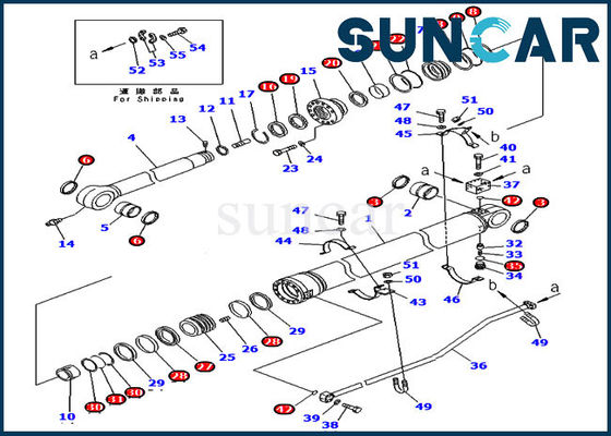 Suku Cadang Excavator 707-99-67095 Kit Layanan Silinder Lengan Untuk Kit Segel Penggantian Komatsu PC300-7