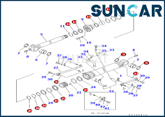 Kit Perbaikan Segel Silinder Bucket 707-99-59130 7079959130 Komatsu Cocok untuk PC350LC/NLC-8 PC360LC/NLC-10
