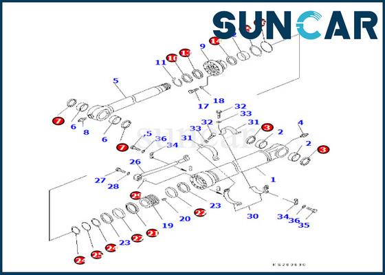 7079958450 707-99-58450 Kit Penggantian Silinder Bucket Komatsu Untuk PC350LC/NLC-8K PC450LC-8K