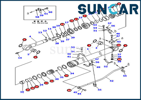 707-99-72280 Arm Seal Kit Versi Luar Negeri 7079972280 PC300-7 Kit Perbaikan Silinder Komatsu