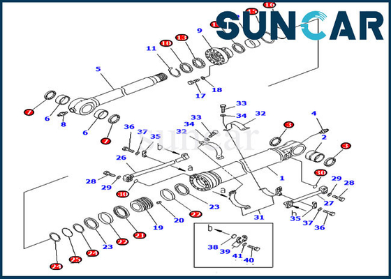 707-99-58095 7079958095 Kit Segel Silinder Bucket Untuk Komatsu PC300-7 Suku Cadang Layanan Alat Berat